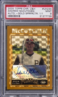 2005 Topps Chrome U&H Gold Superfractor #UH234 Andrew McCutchen Signed Rookie Card (#1/1) - PSA MINT 9 